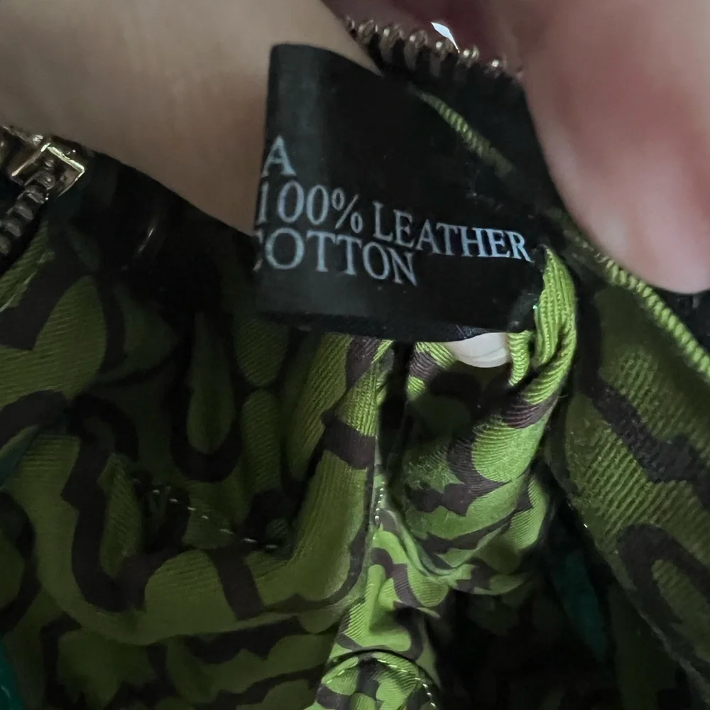 orYANY Green Pebbled Leather Medium Shoulder Bag